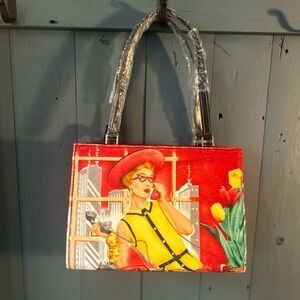 New Funky Retro Hipster Handbag, 50’s Vintage Inspired (Red)